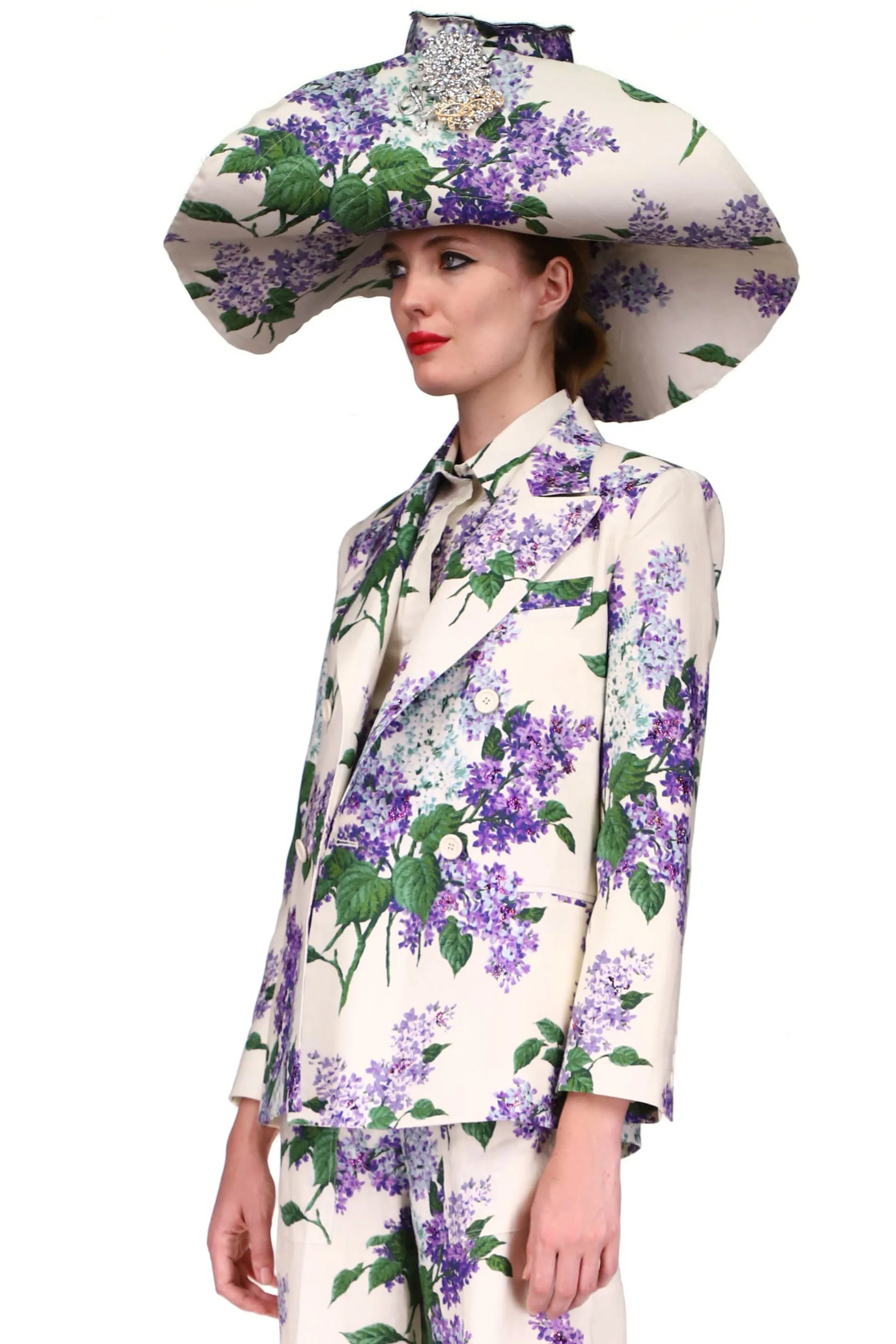 'EMBELLISHED LILAC GARDEN' DOUBLE BREASTED BLAZER