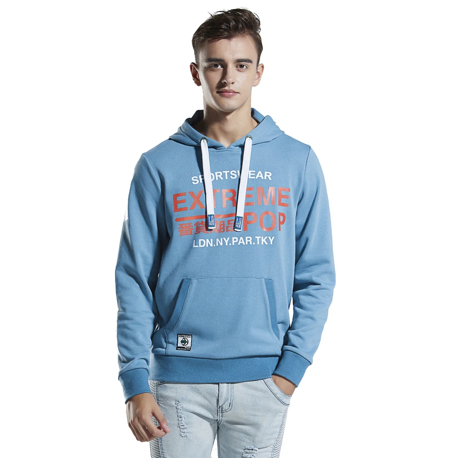 Extreme pop mens Hoodie Sweatshirt Garment Washed