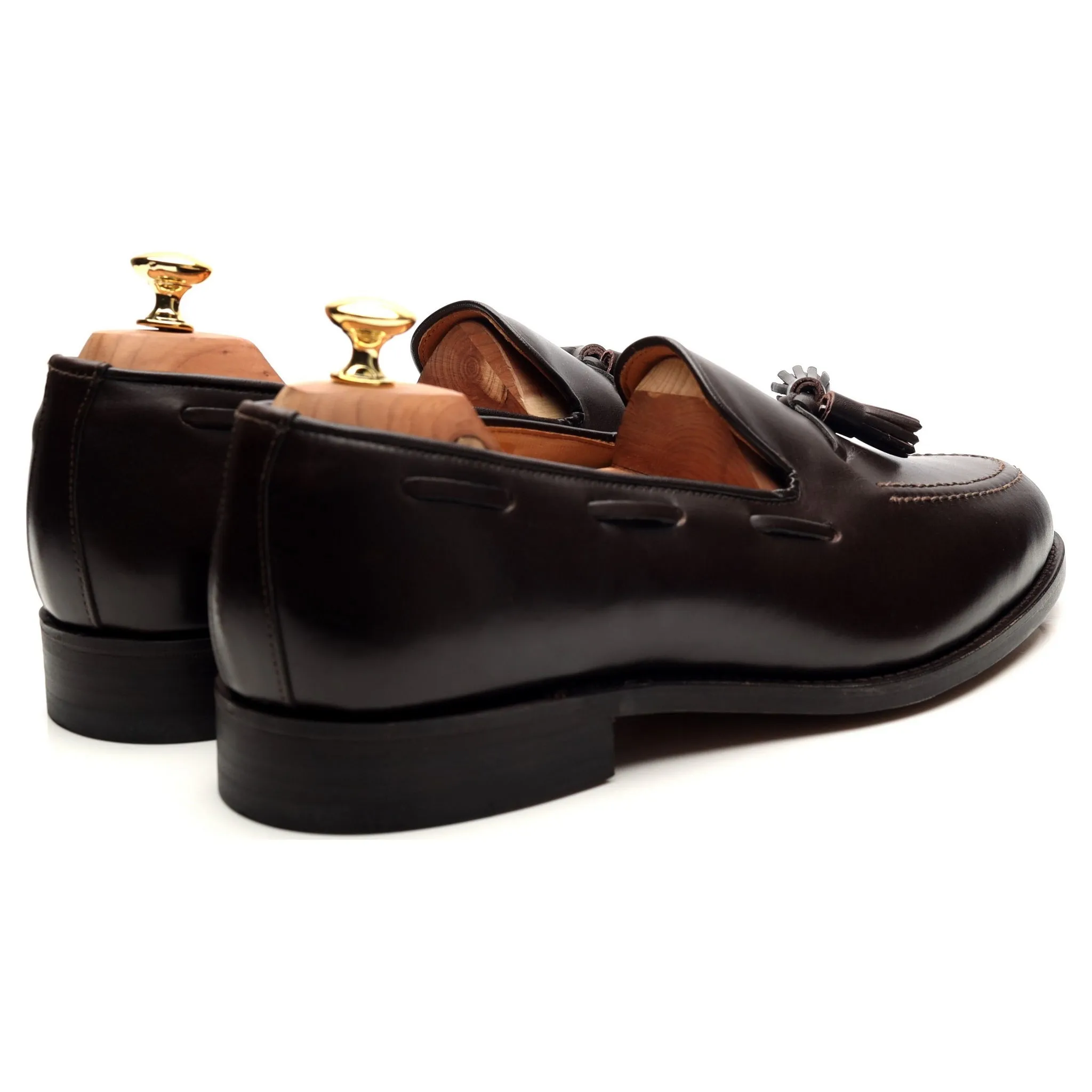 'Finchley' Dark Brown Leather Tassel Loafers UK 11 F