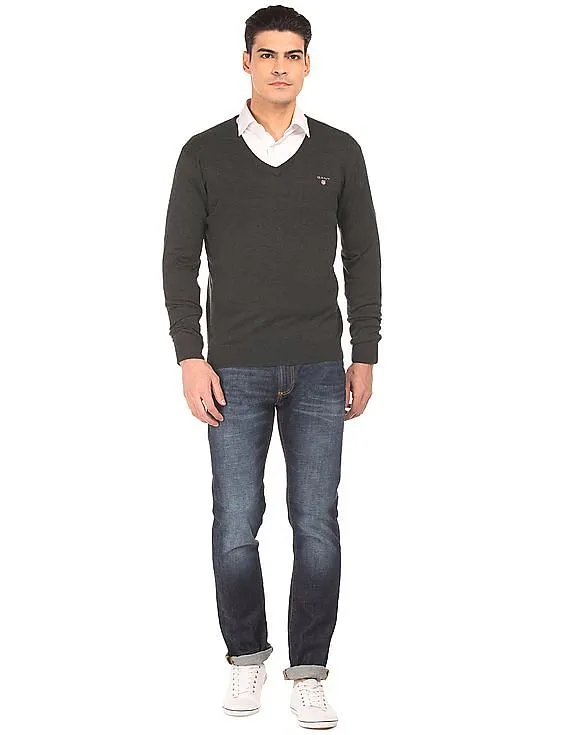 Gant V-Neck Heathered Sweater