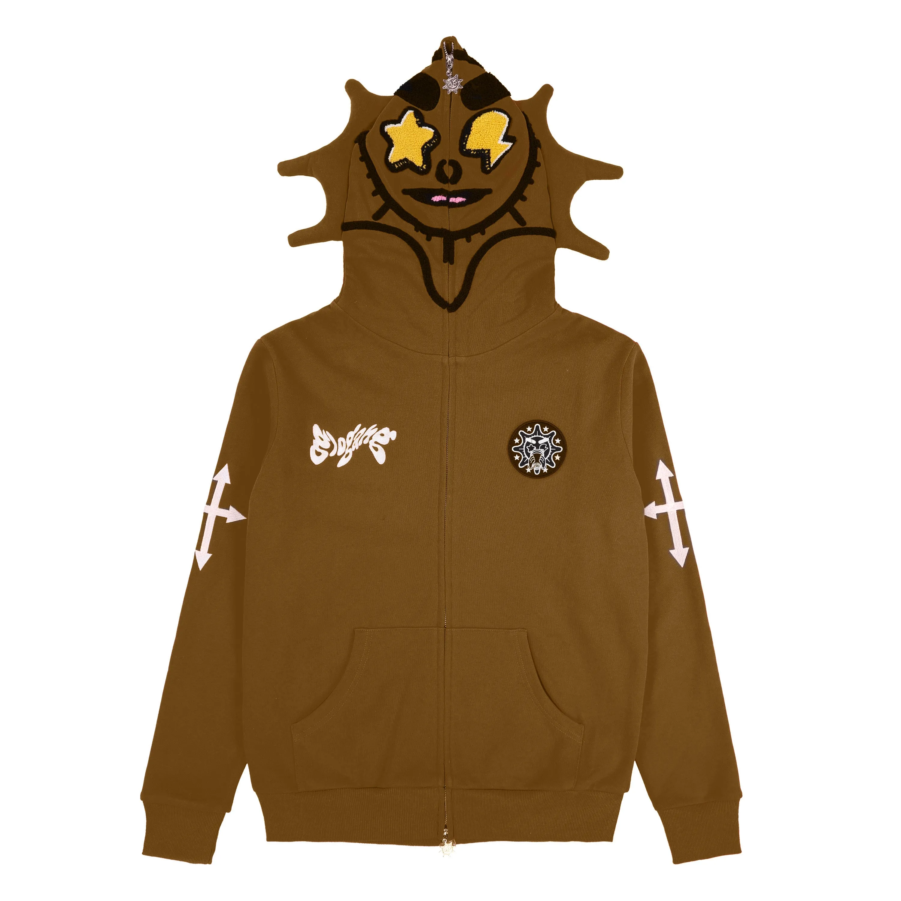 Glo Man Full Zip Hoodie (Brown)