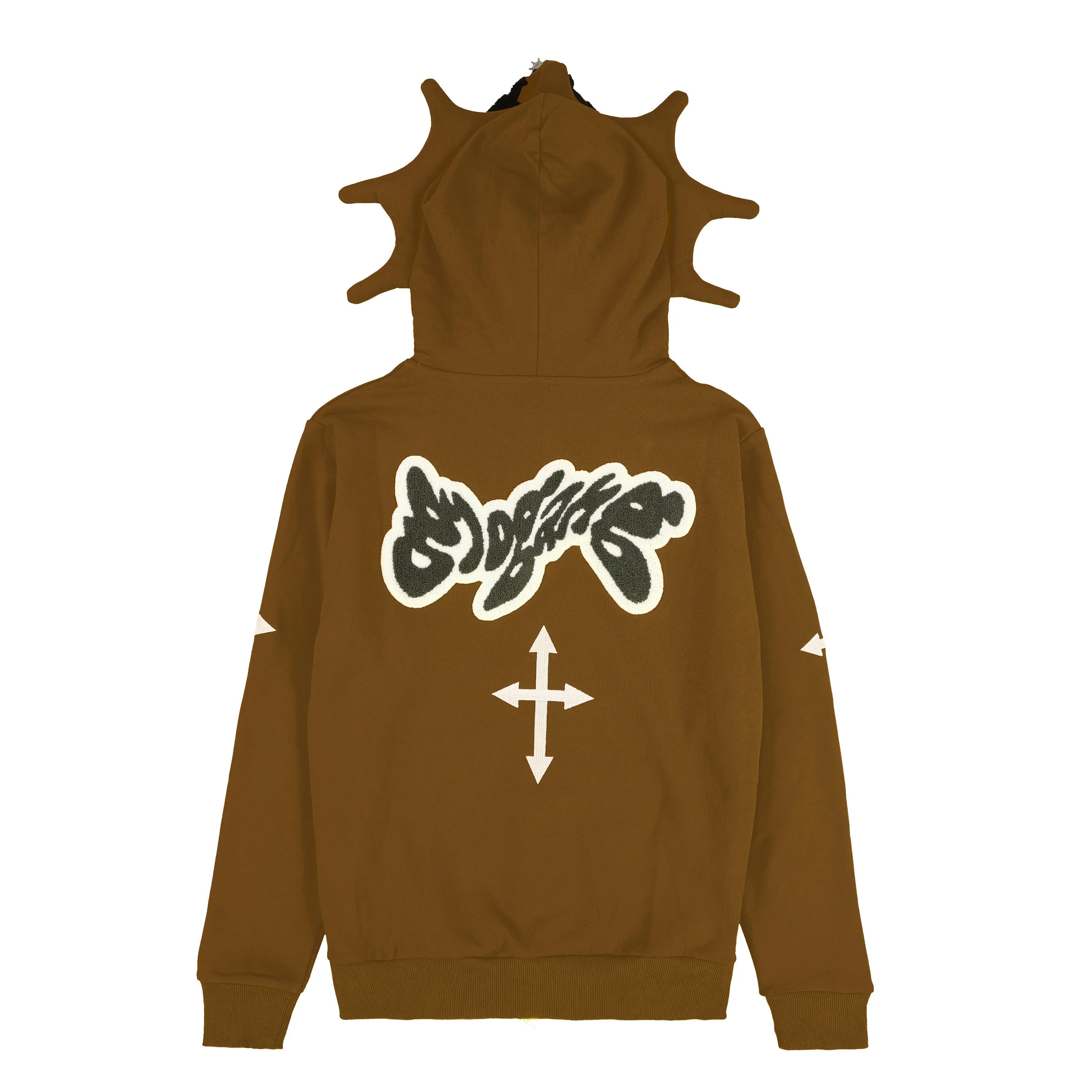 Glo Man Full Zip Hoodie (Brown)