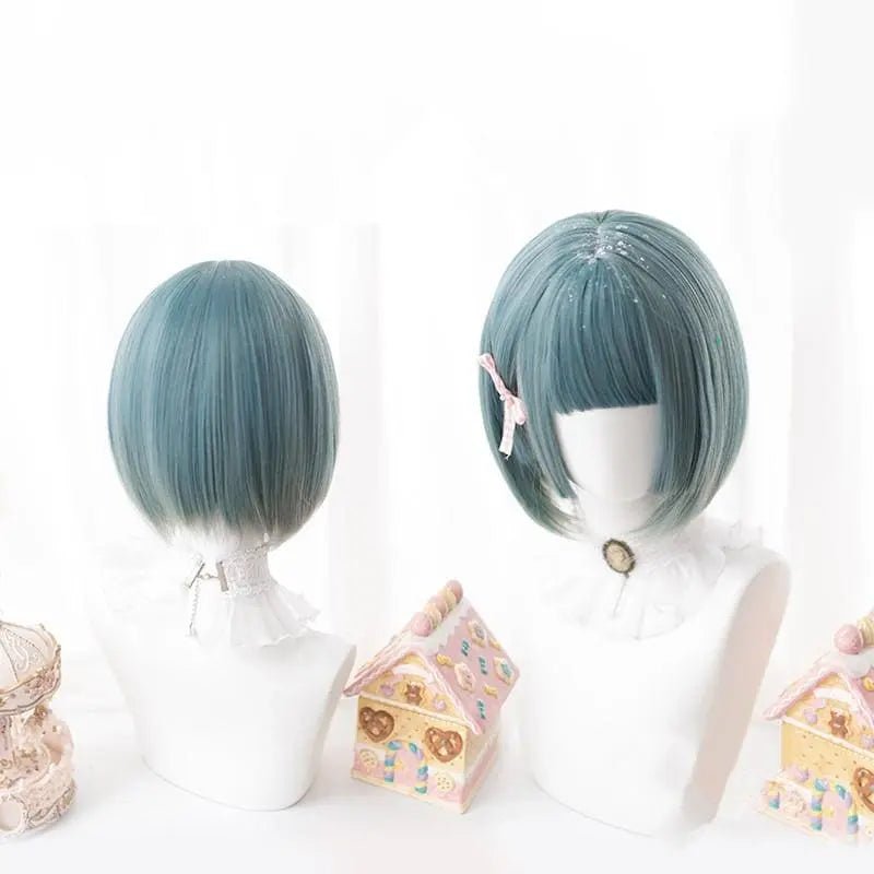 Green Lolita Mixed Color Short Wig MK0021R