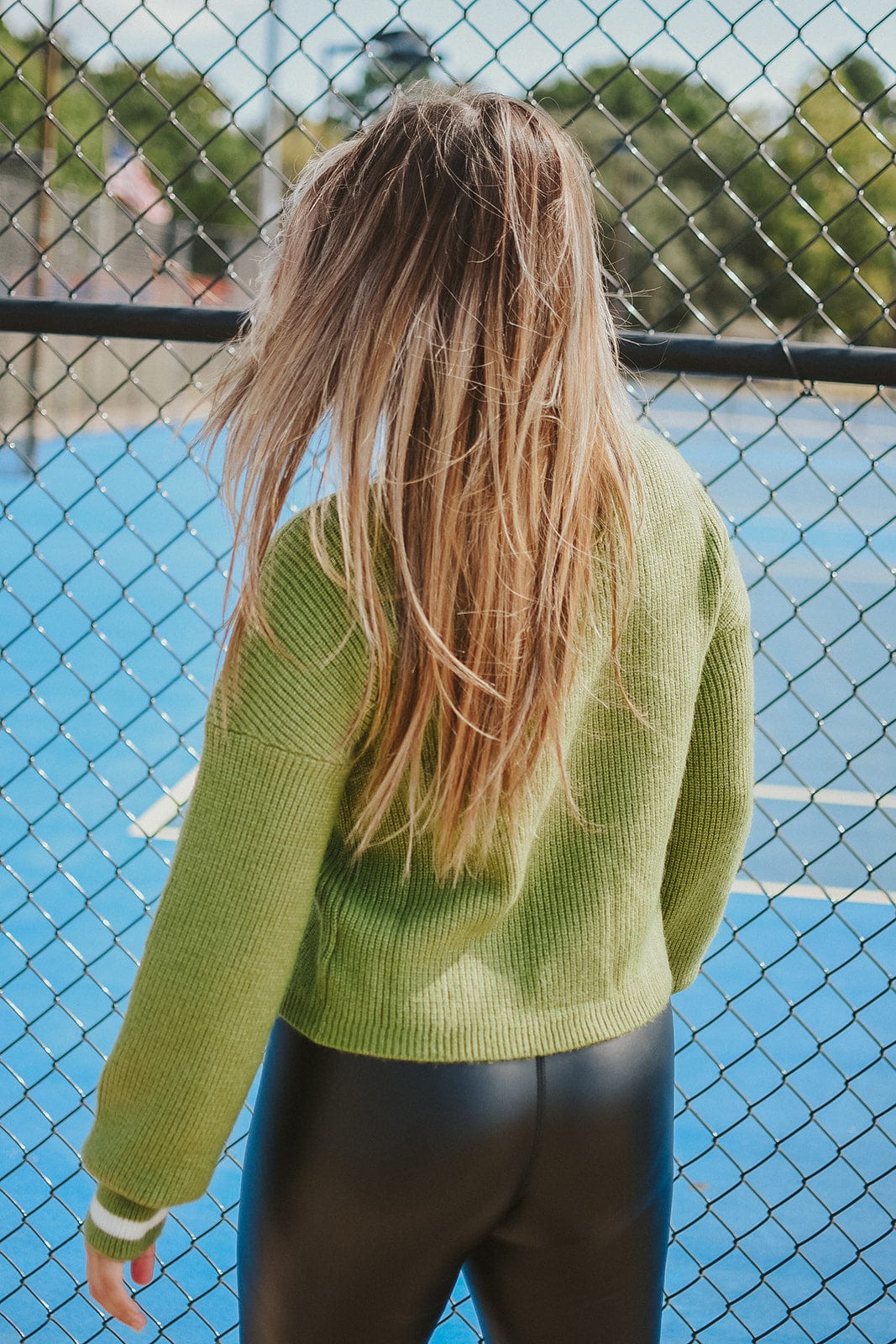 Green V-Neck Cardigan