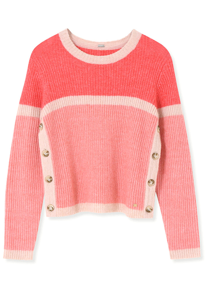 Gustav Shanne rib knit 50422 Sweater - Rose Coral Lantana