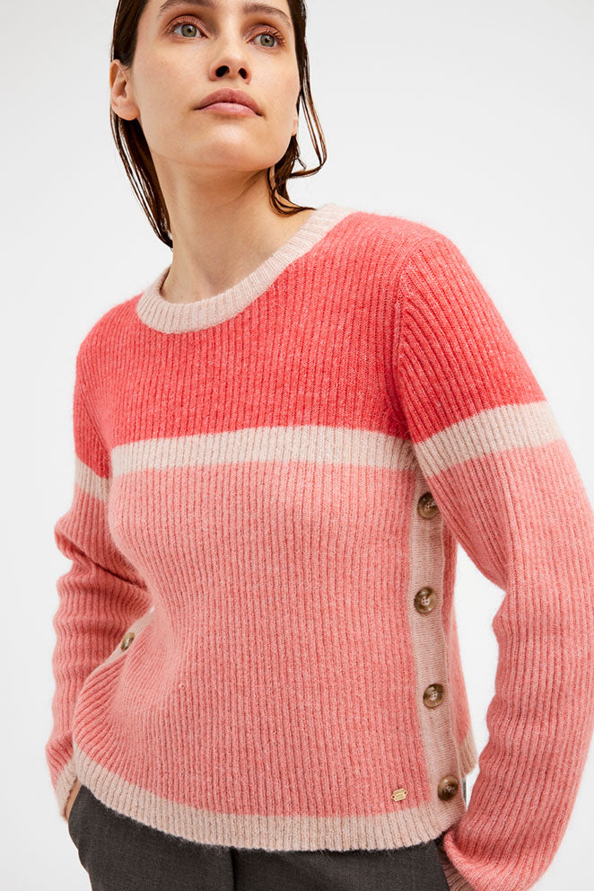 Gustav Shanne rib knit 50422 Sweater - Rose Coral Lantana