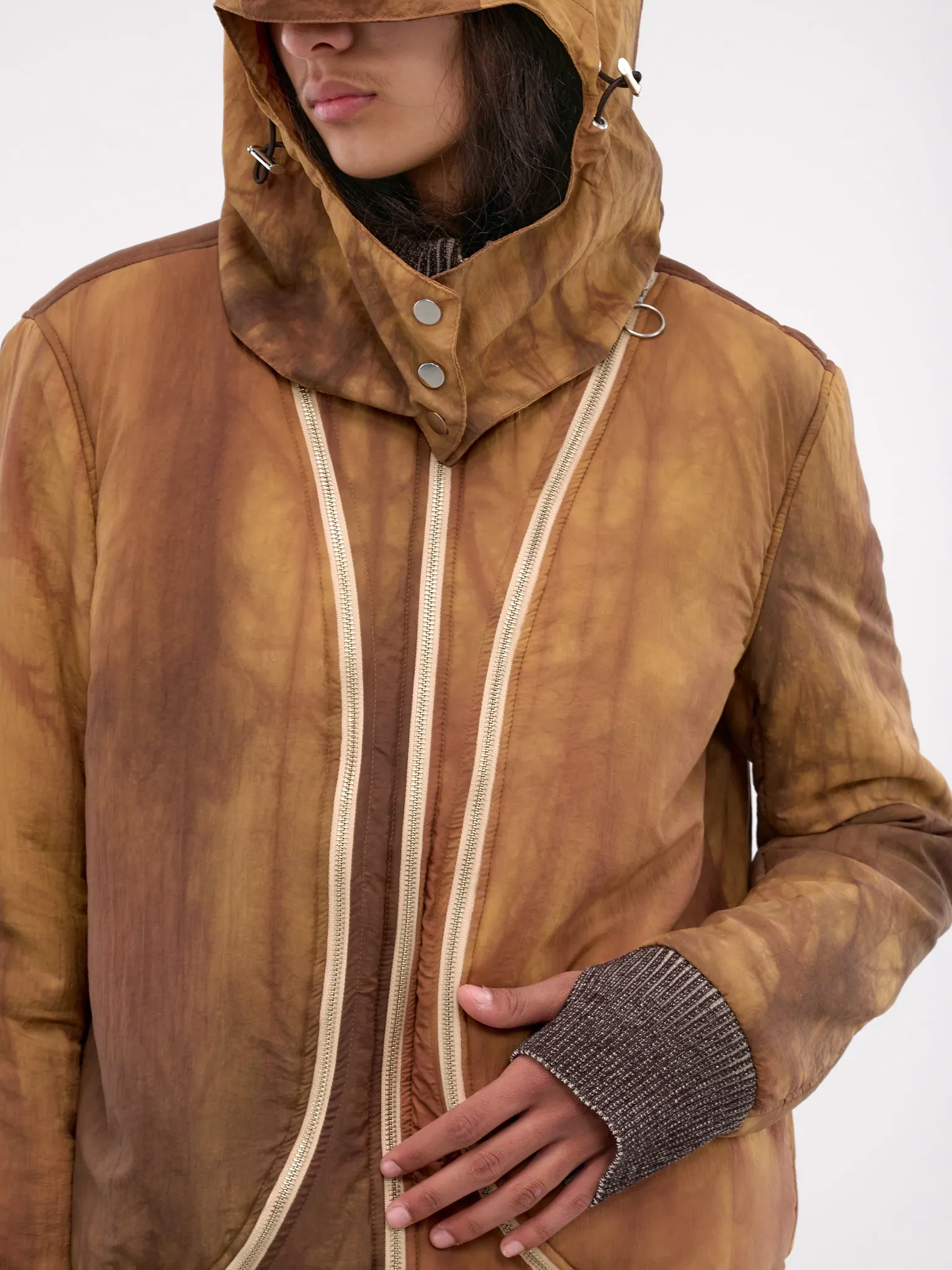 Hidden Pocket Padded Jacket (HIDPOCJAC-ORANGE-RUSTED-BROWN)