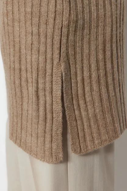 High Neck Ribbed Sweater