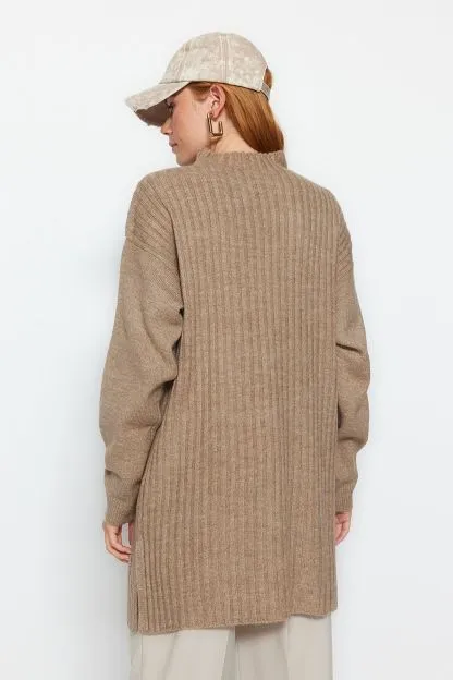 High Neck Ribbed Sweater