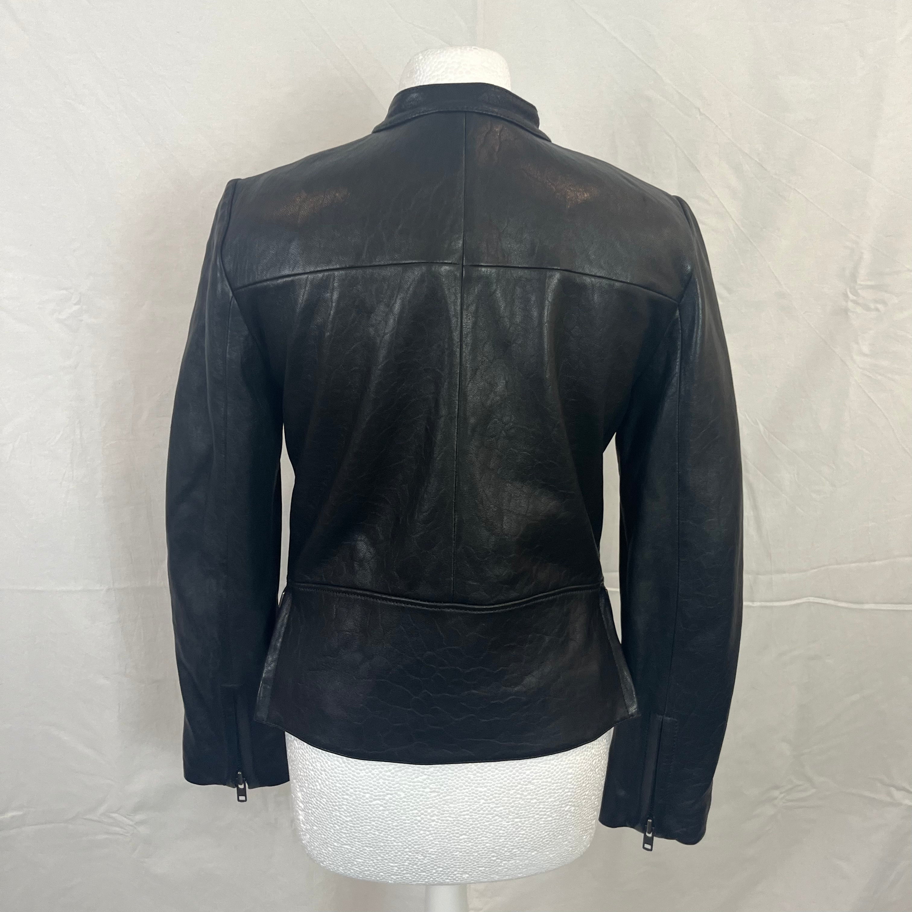 Hush Brand New 349 Black Leather Moto Jacket XS