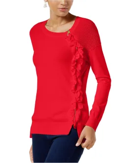 I-N-C Womens Detail Ruffle Knit Sweater