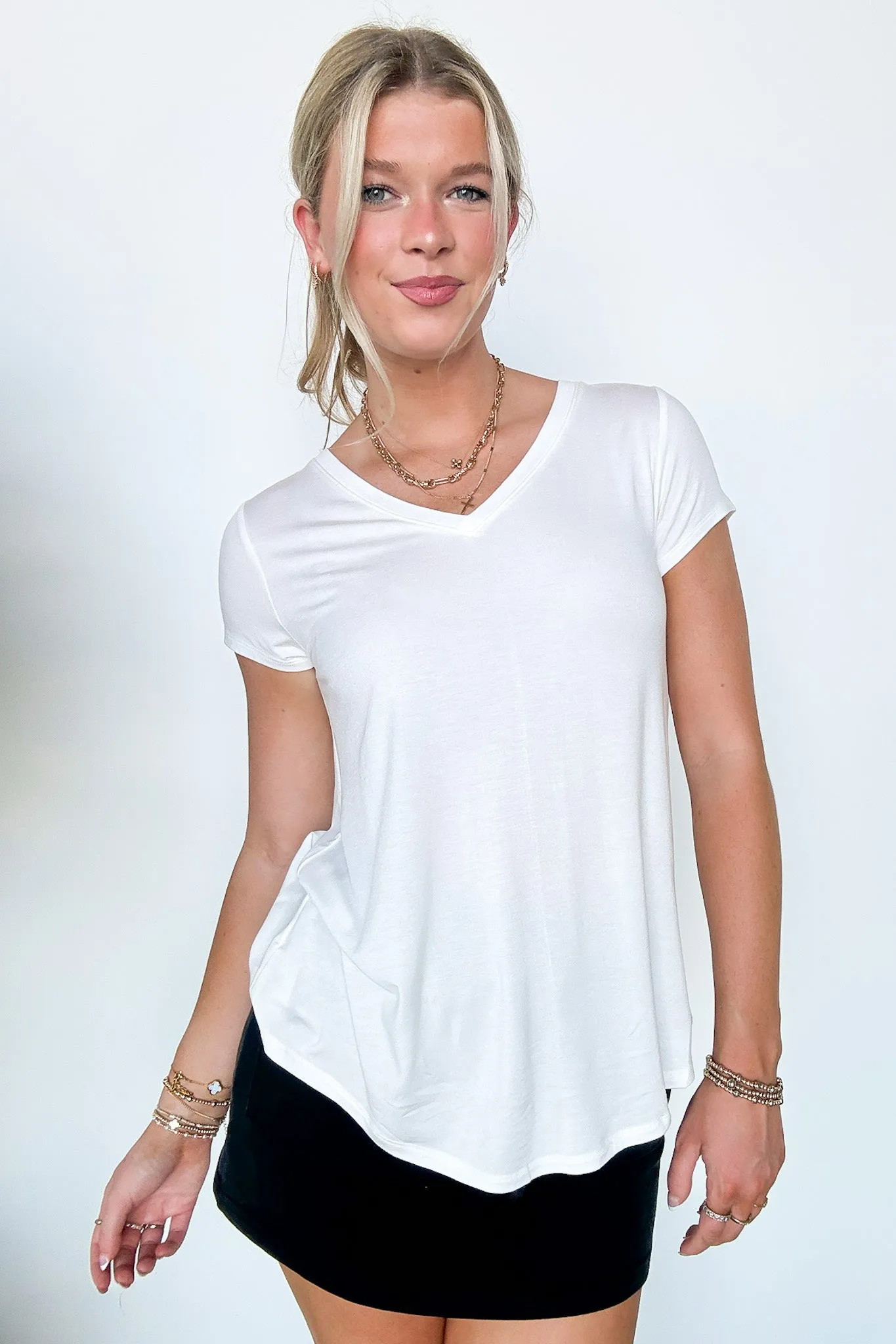 Jayme V-Neck Short Sleeve Top