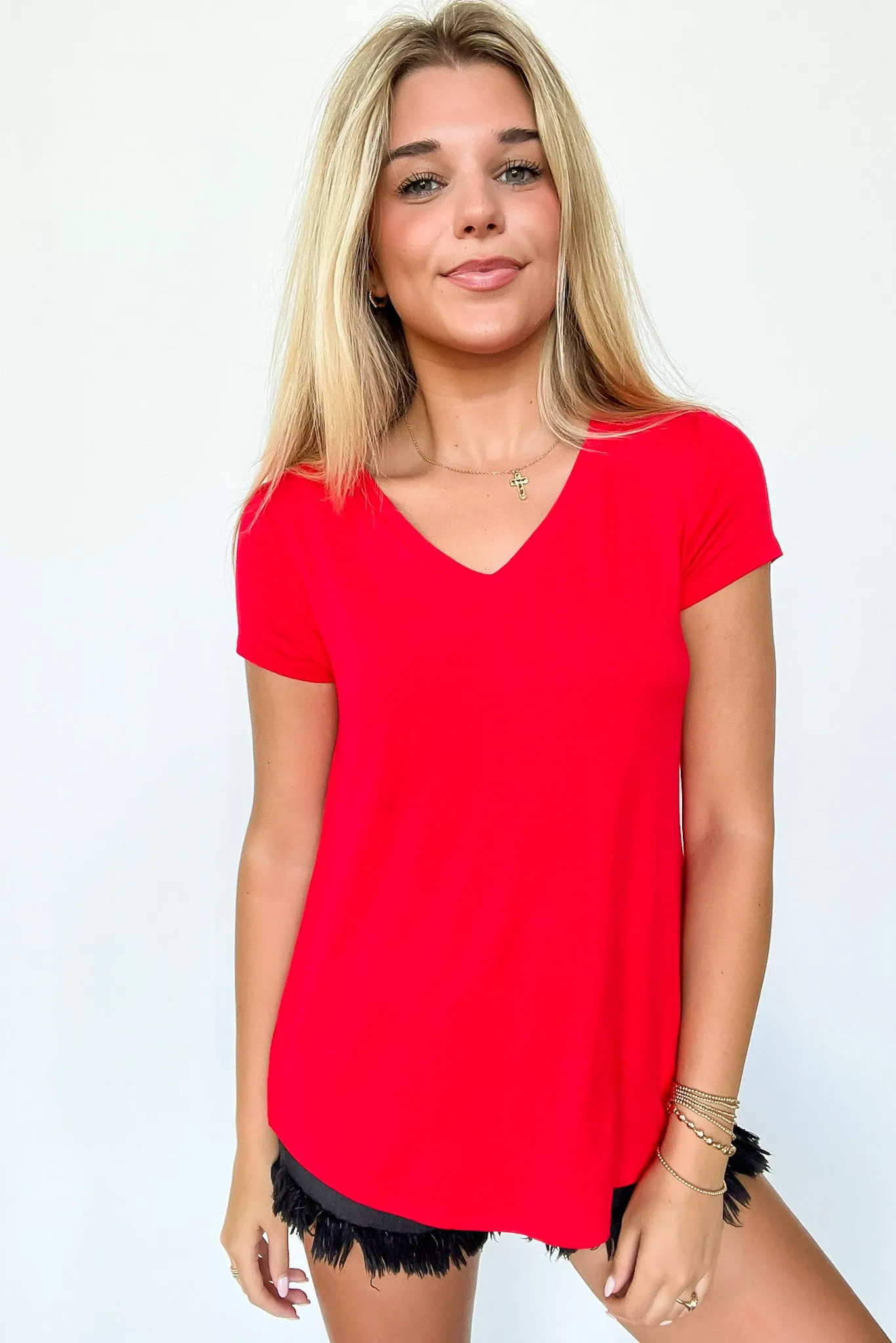 Jayme V-Neck Short Sleeve Top