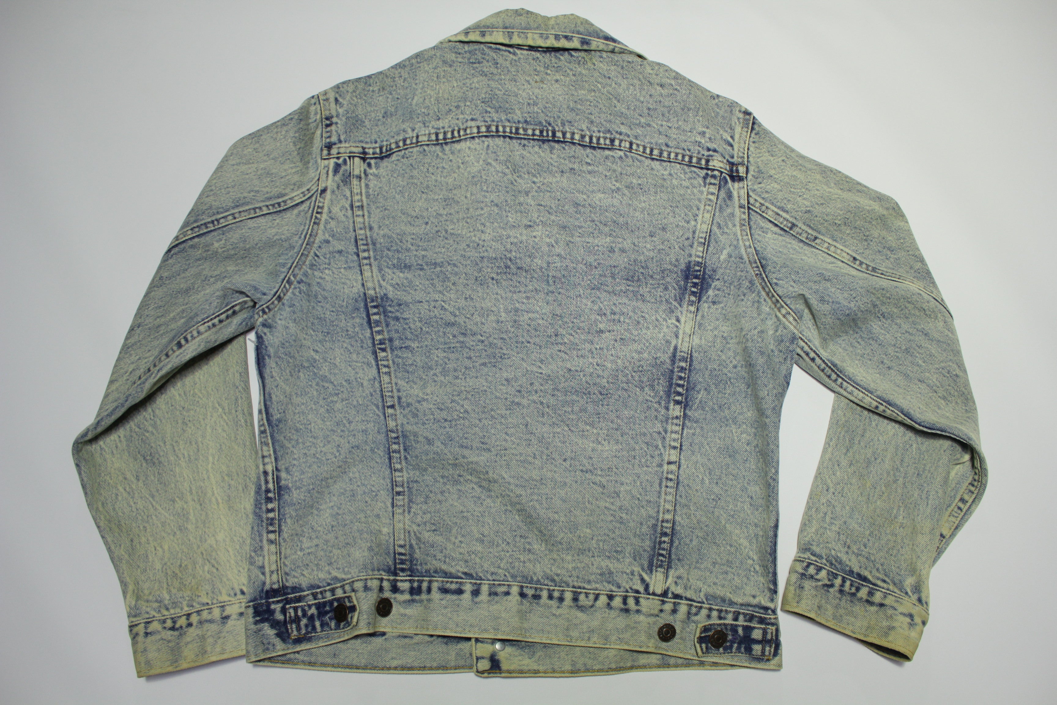 JC Penneys Plain Pockets Vintage Denim Acid Washed 80's Button Up Trucker Jean Jacket