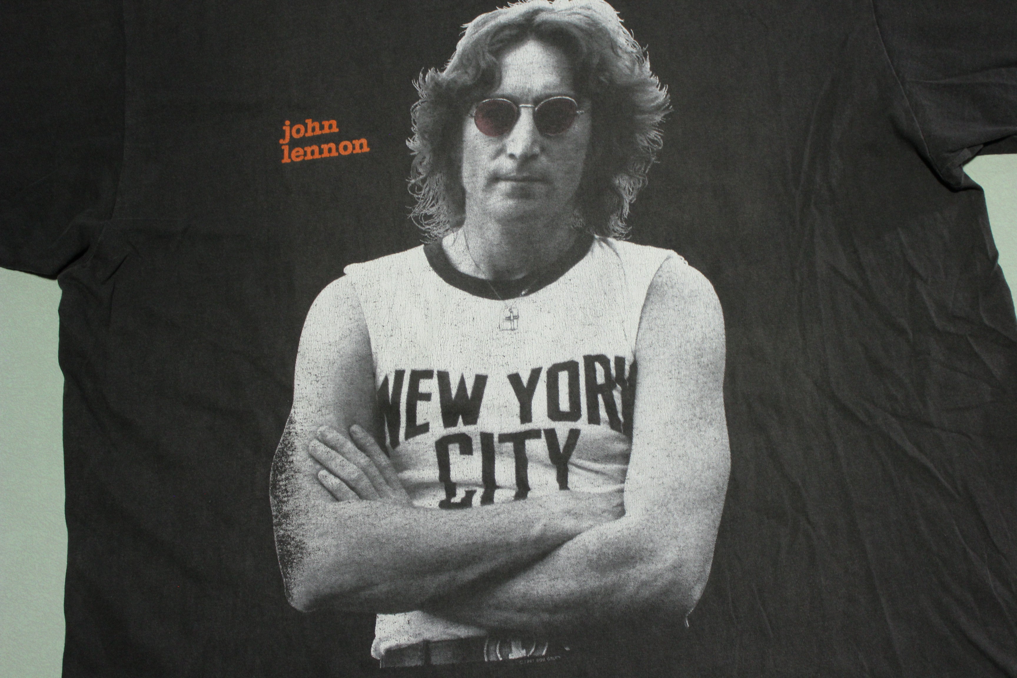 John Lennon NYC Vintage Dated 1991 Bob Gruen Hanes USA T-Shirt