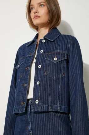 Kenzo denim jacket Trucker Jacket Stripped women's blue color FE62DV2456F2.DD