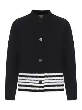 knitted jacket with logo