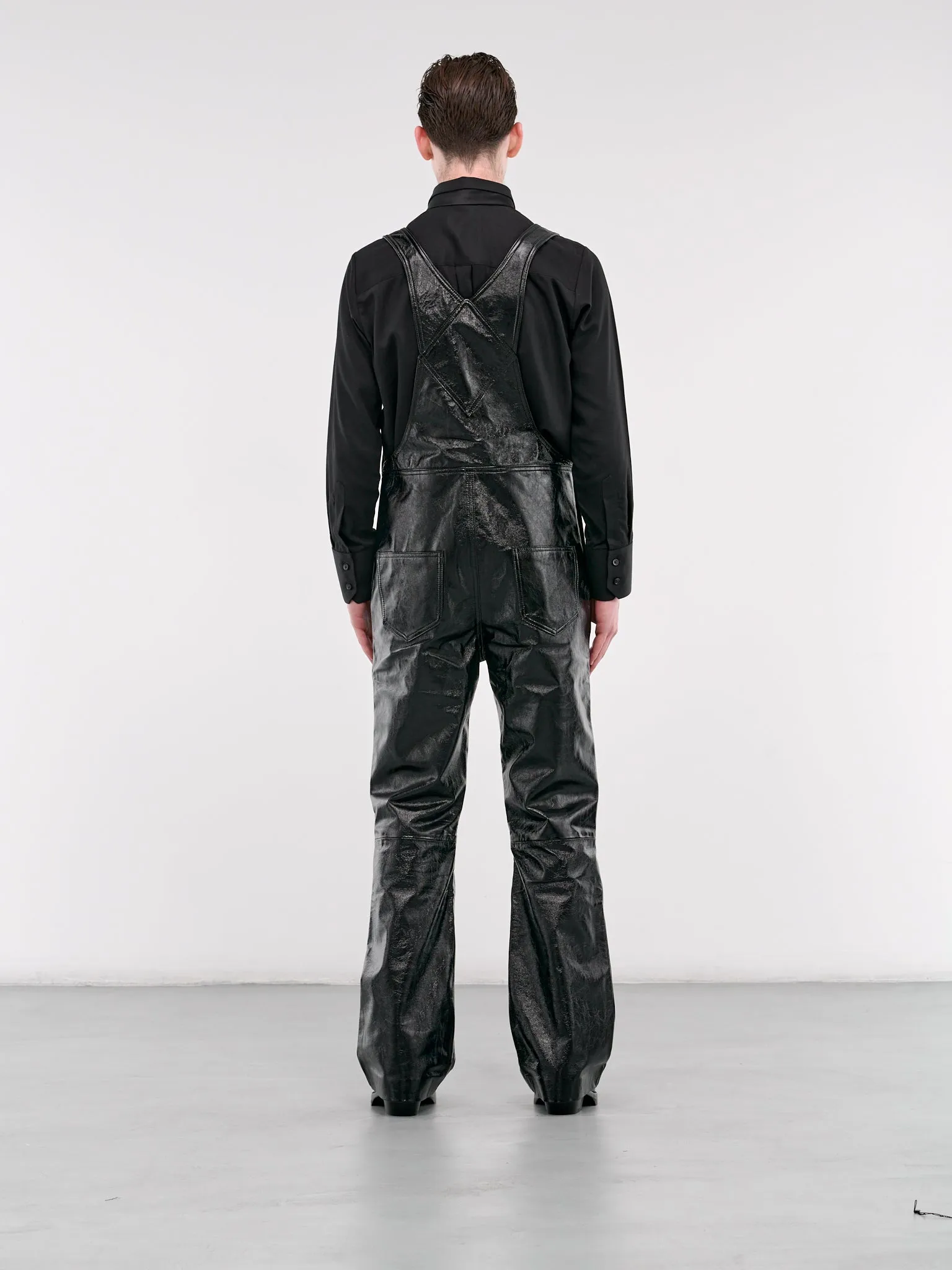 Lamb Leather Overalls (OV02L-LE10-BLACK-PATENT)