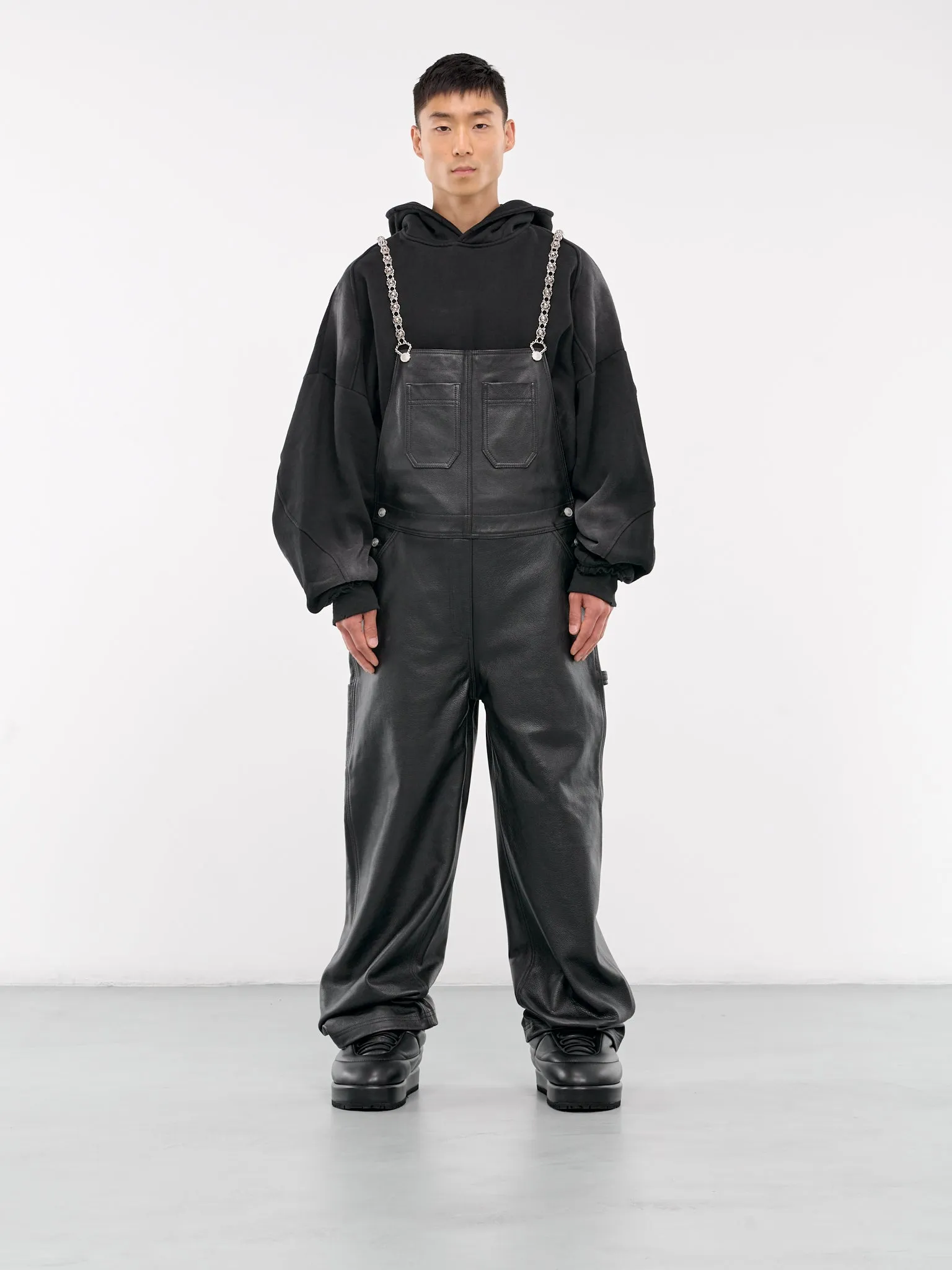 Leather Overalls (MF24LBSB-JS2037-BLACK)