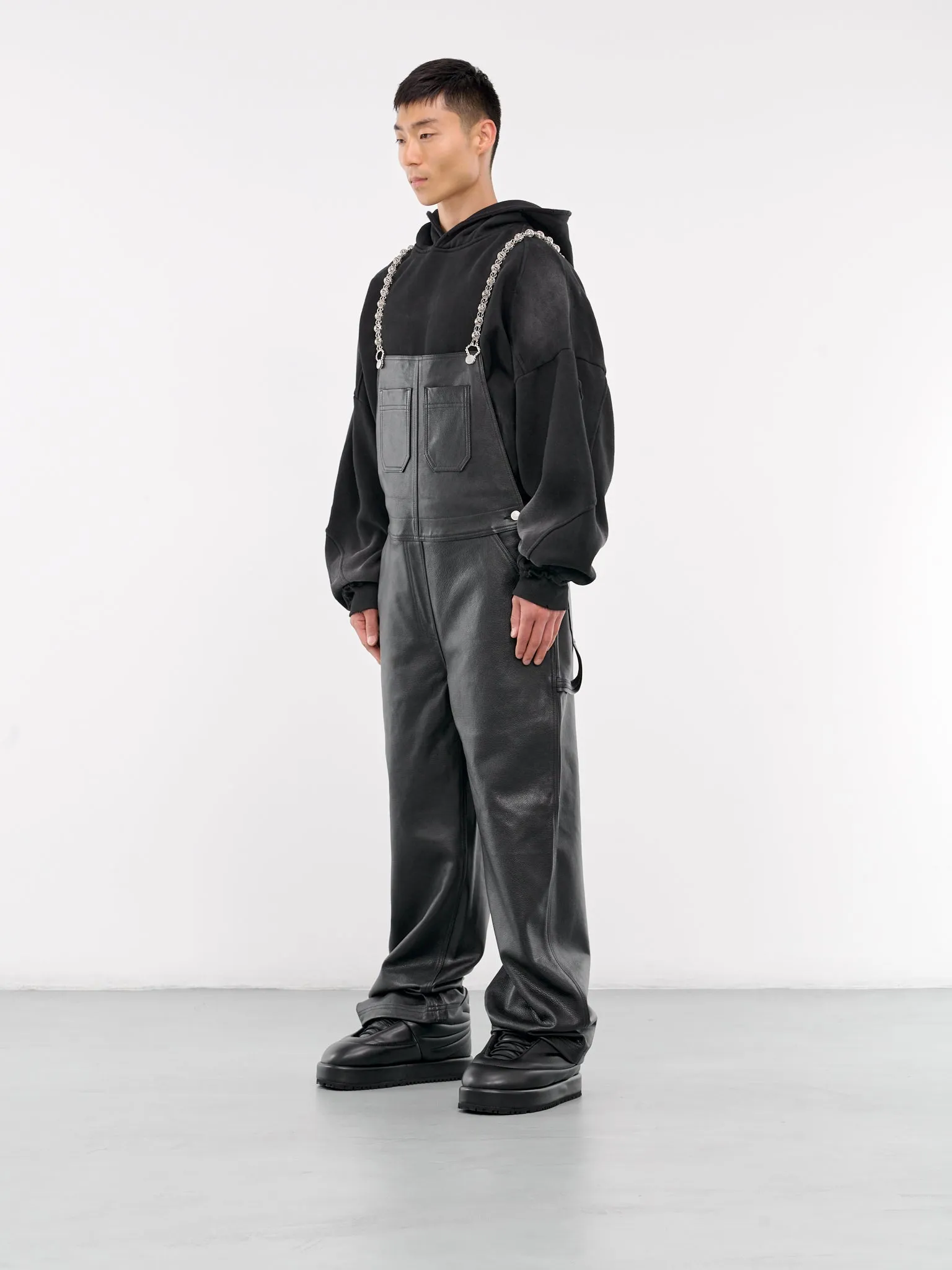 Leather Overalls (MF24LBSB-JS2037-BLACK)