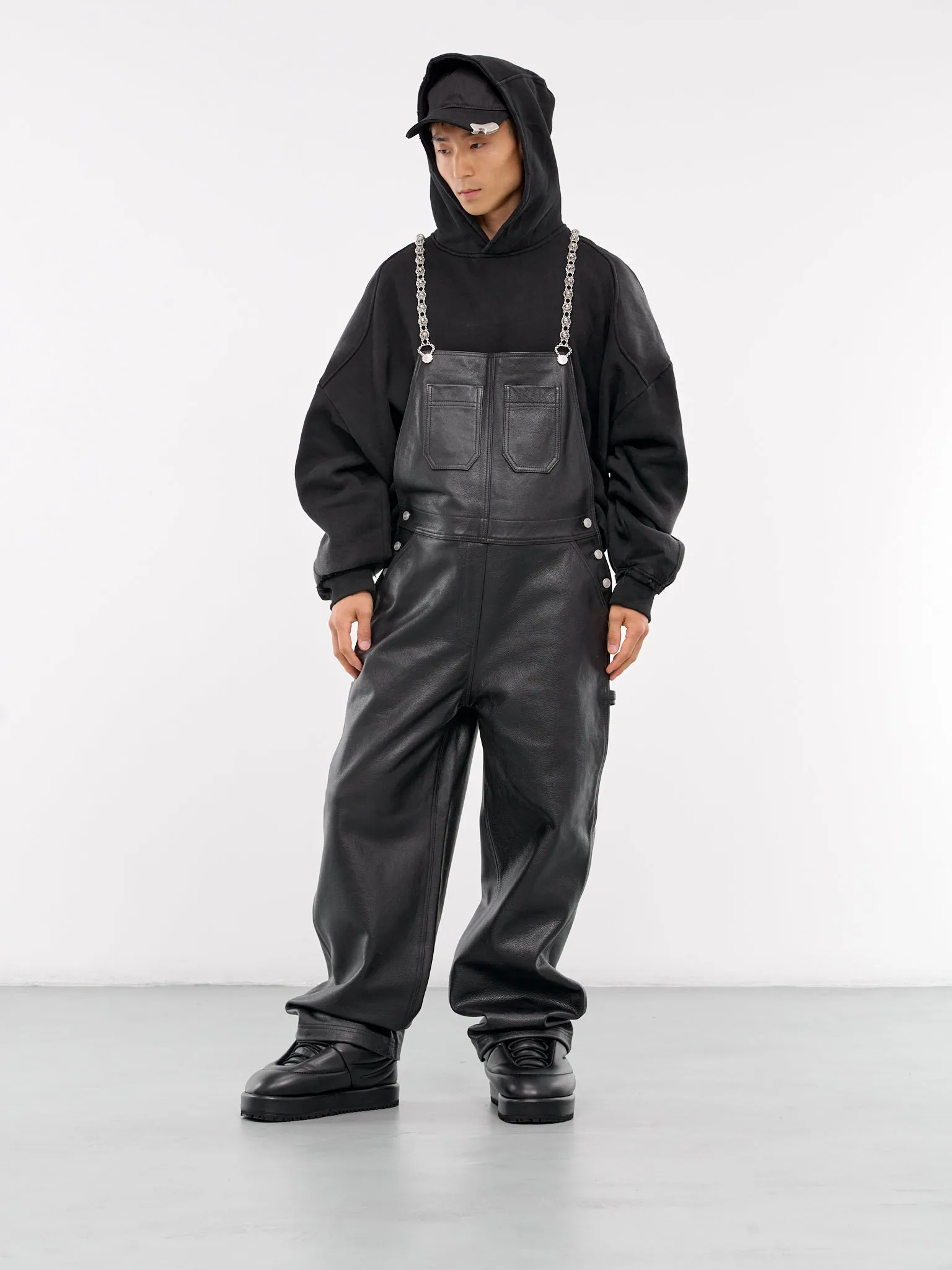 Leather Overalls (MF24LBSB-JS2037-BLACK)