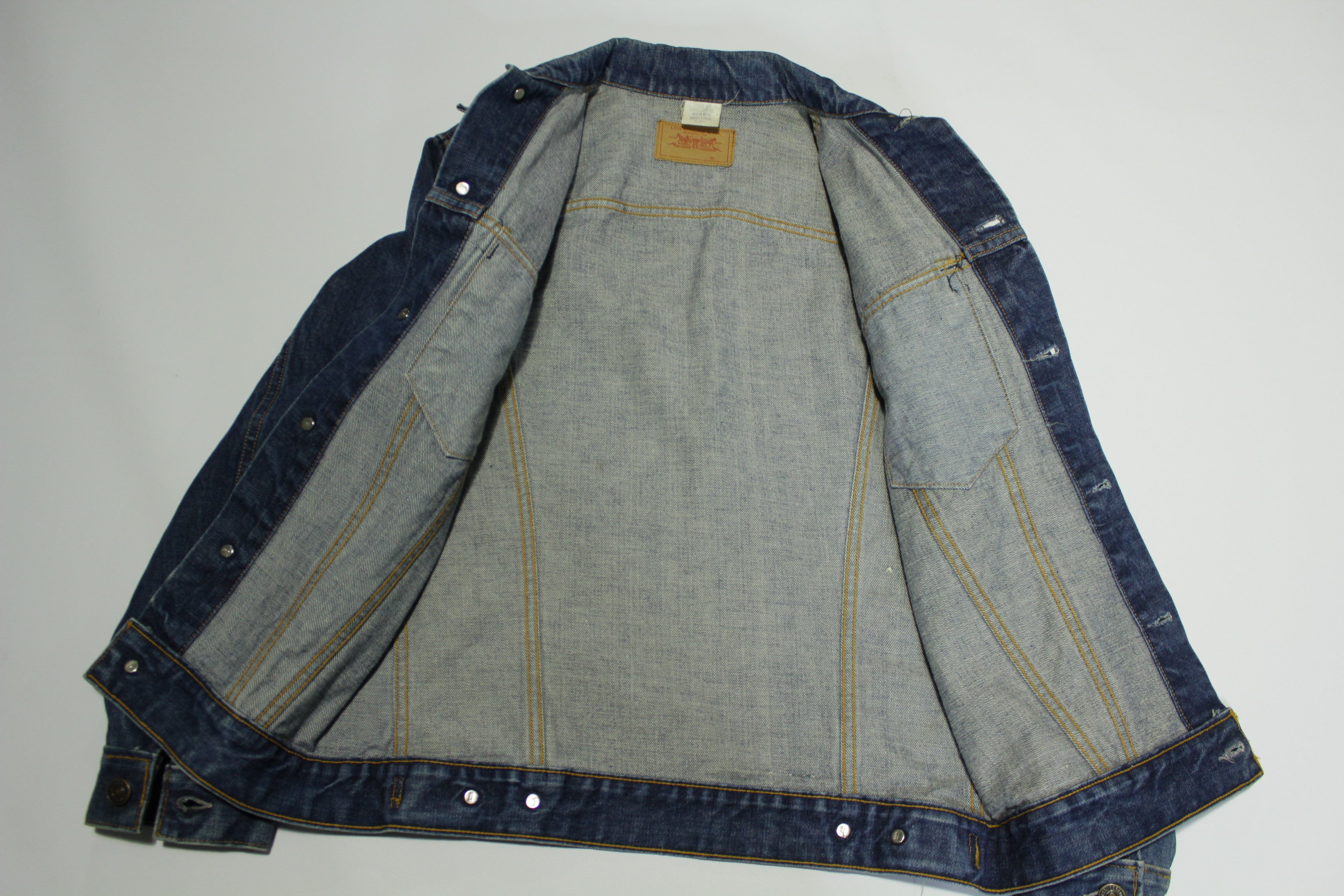 Levis Vintage 60's Big E Canadian Dark Wash Trucker Denim Jean Jacket