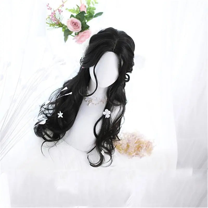 Lolita Black Mid Length Curly Wig MK15737