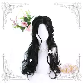 Lolita Black Mid Length Curly Wig MK15737