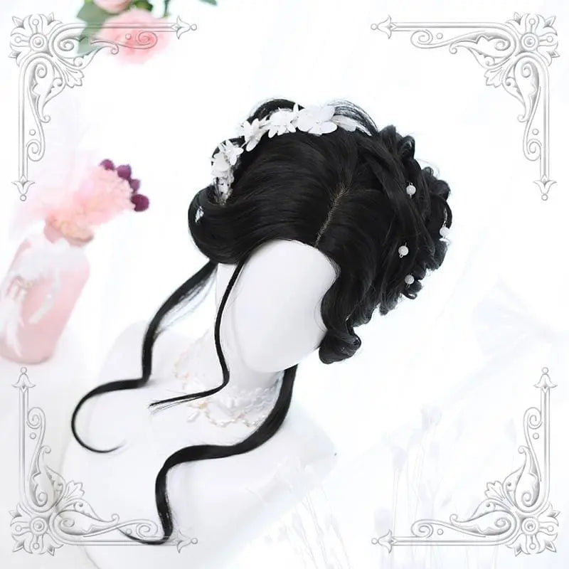 Lolita Black Mid Length Curly Wig MK15737