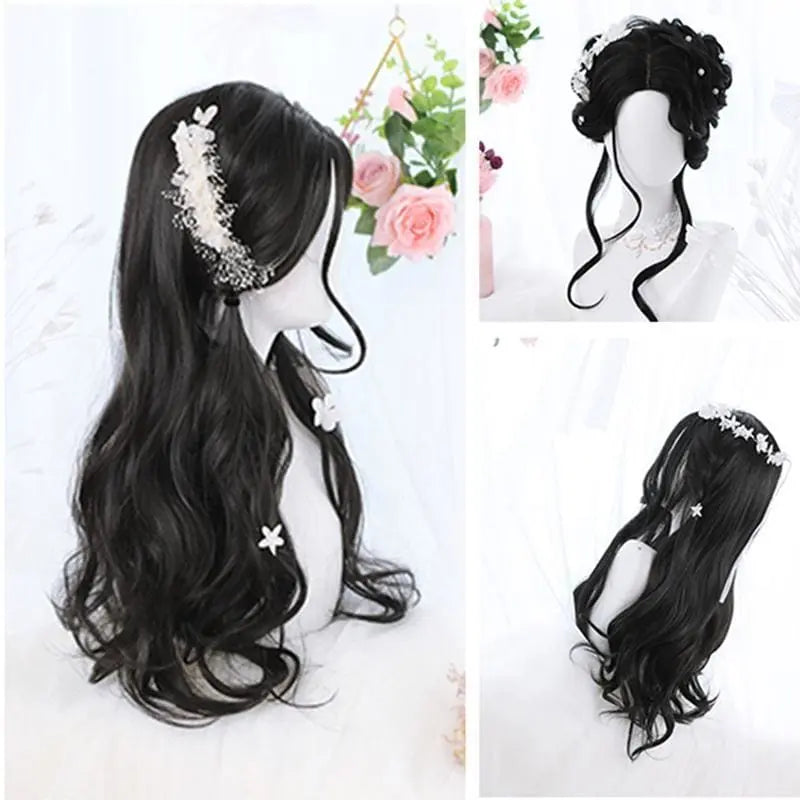 Lolita Black Mid Length Curly Wig MK15737