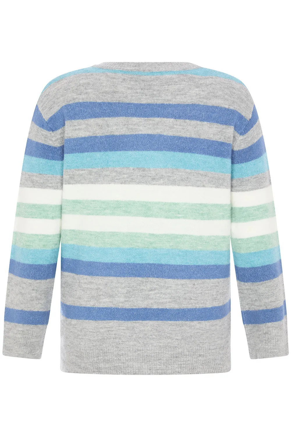 Long Sleeve V-Neck Striped Jumper