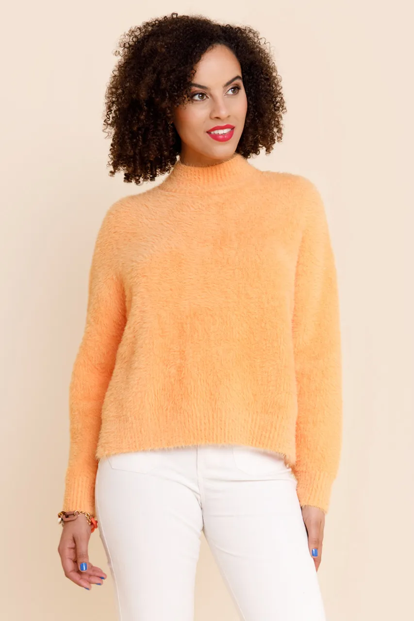 Lori Mock Neck Fuzzy Sweater