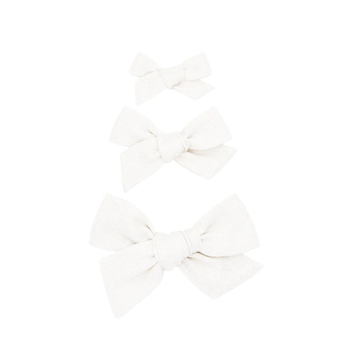 Lou Lou & Co. - Linen Bow - White Clip