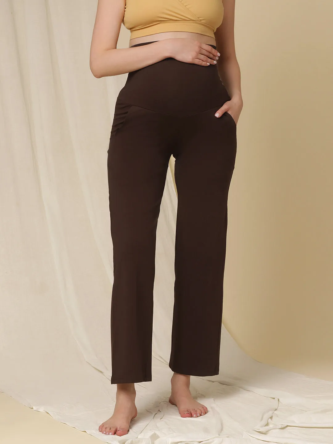 Maternity Wide-leg Pants- Winter (French Terry Lined)