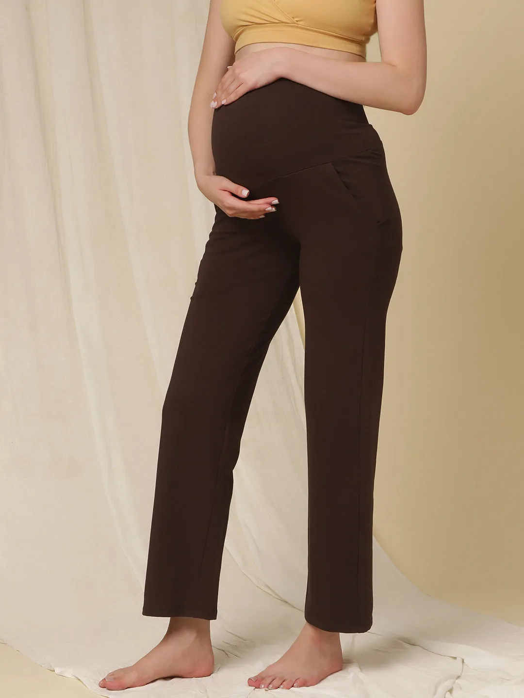 Maternity Wide-leg Pants- Winter (French Terry Lined)