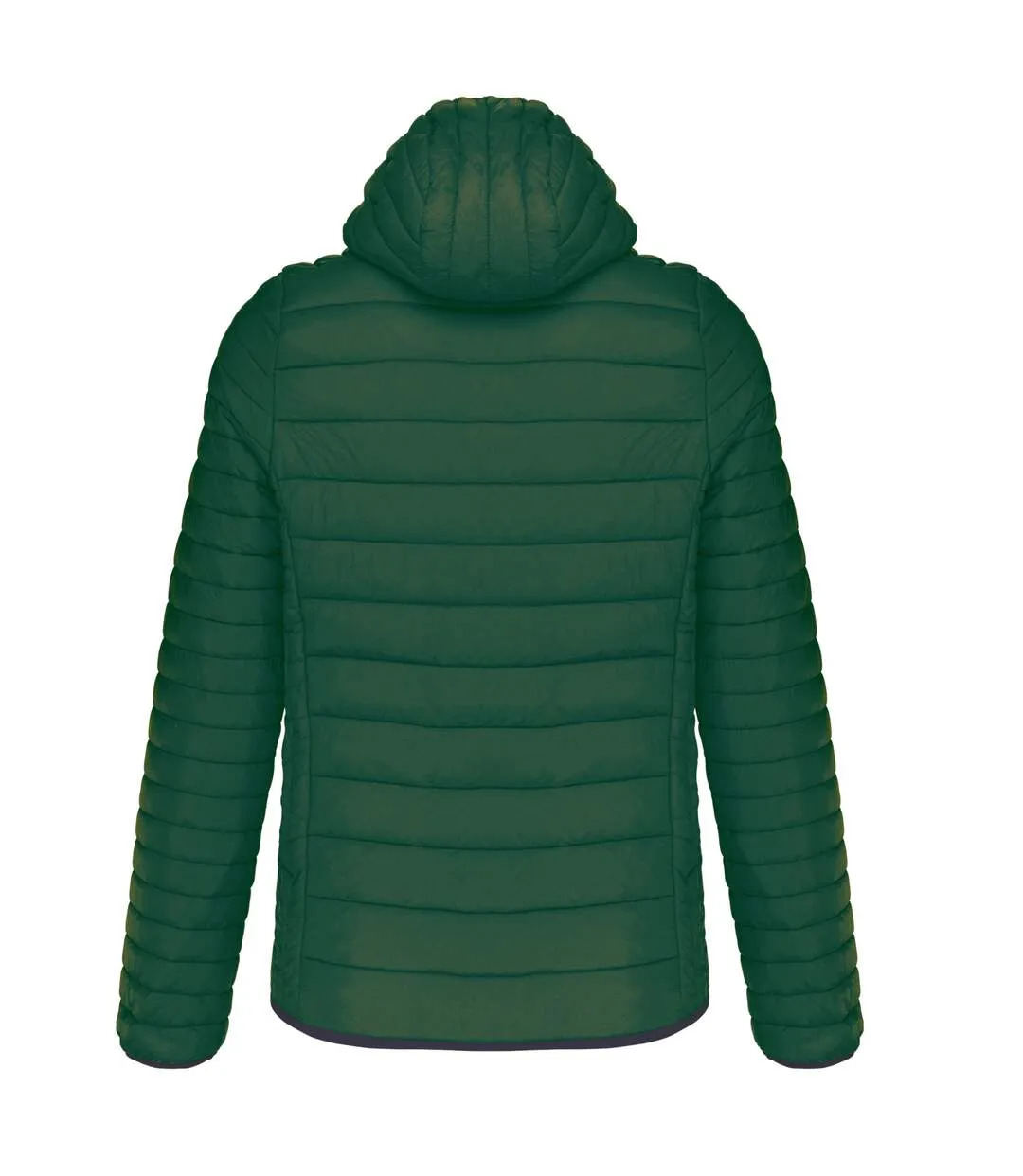 Mens lightweight hooded padded jacket forest green Kariban