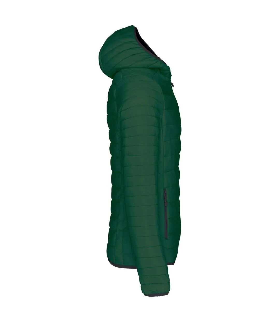 Mens lightweight hooded padded jacket forest green Kariban