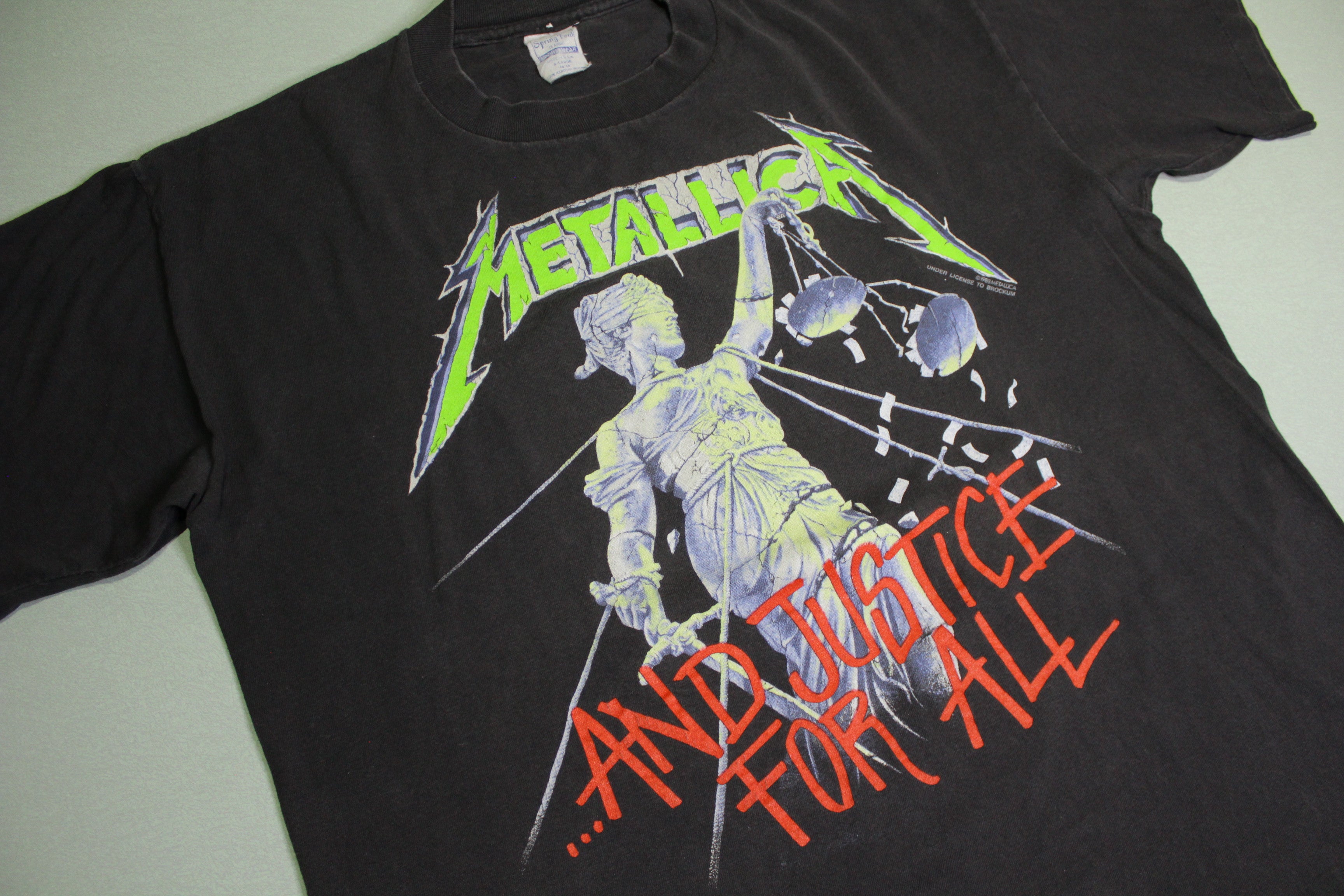 Metallica Justice For All 1988 Hammer Heads Crush You Vintage 80's Brockum Pushead T-Shirt