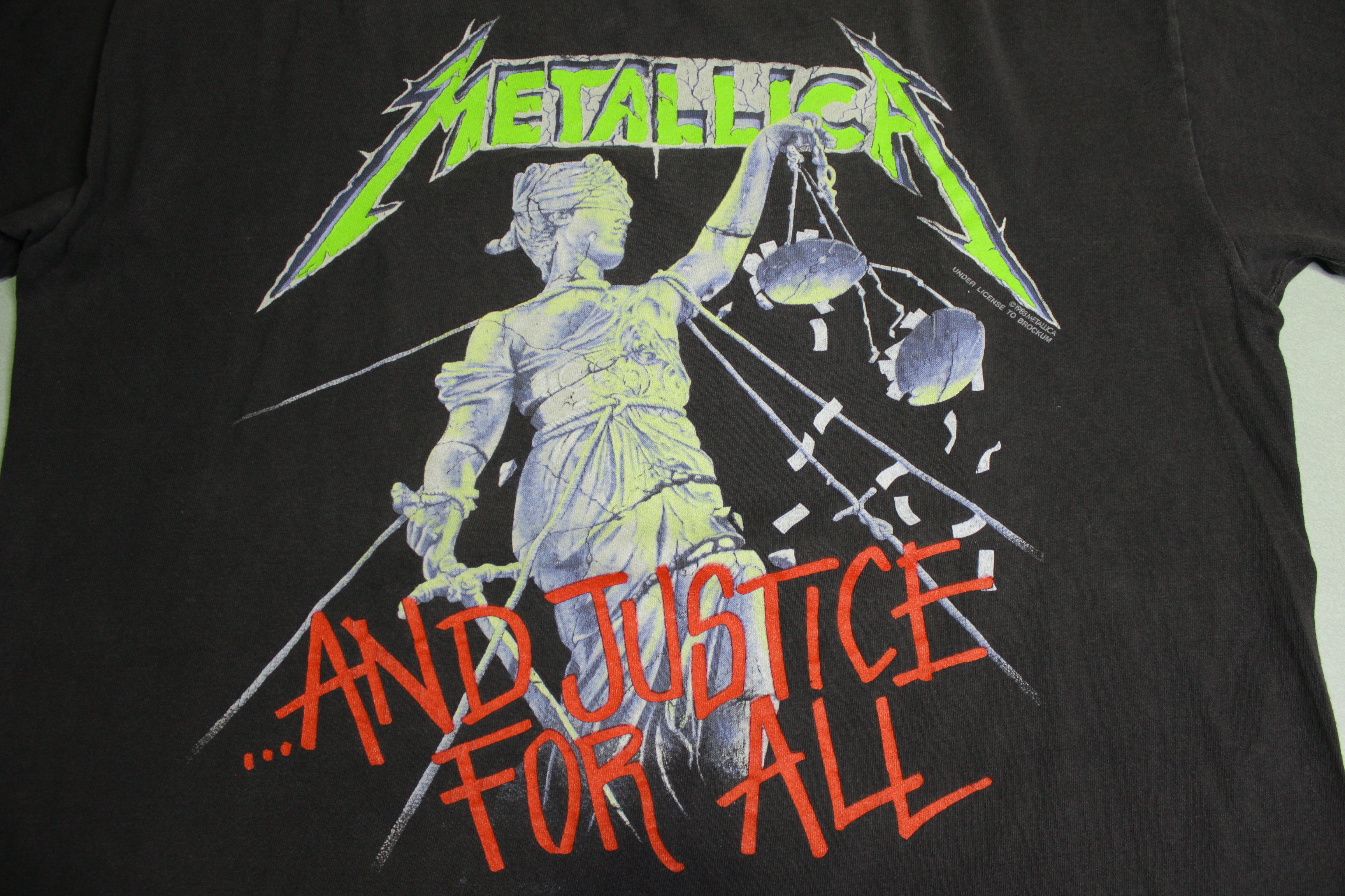 Metallica Justice For All 1988 Hammer Heads Crush You Vintage 80's Brockum Pushead T-Shirt