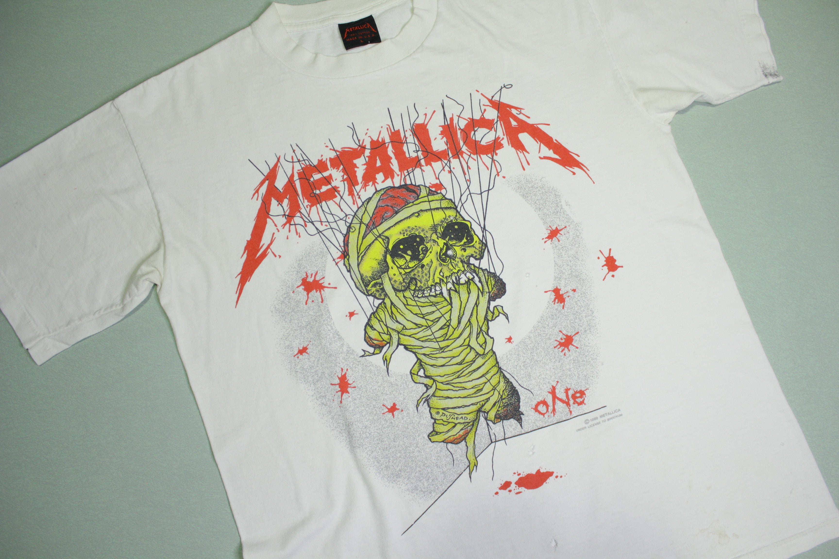 Metallica One 1989 Landmine Joseph Bonham Vintage 80's Brockum Pushead T-Shirt