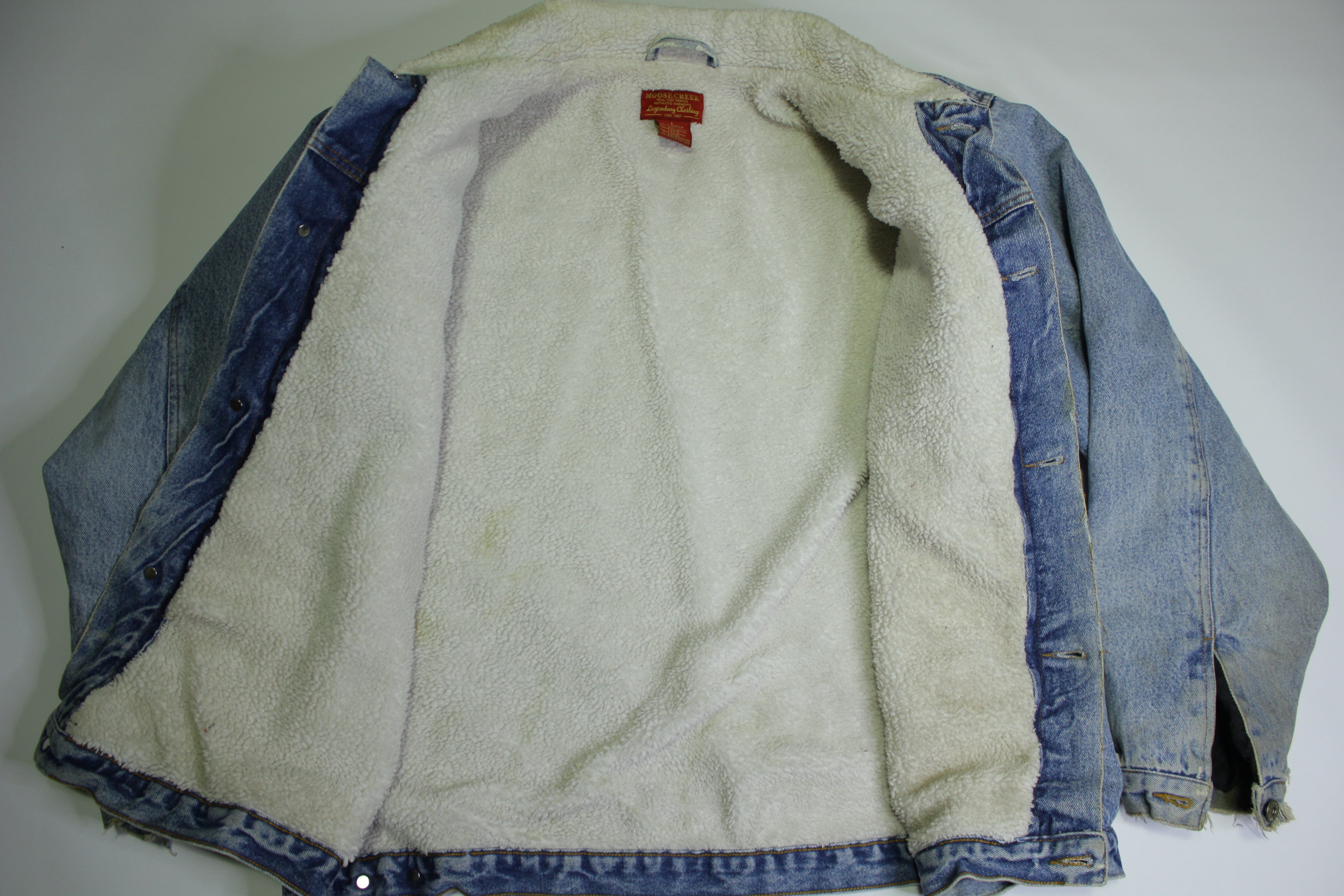 Moose Creek Vintage 90's Sherpa Lined Denim Trucker Jean Jacket