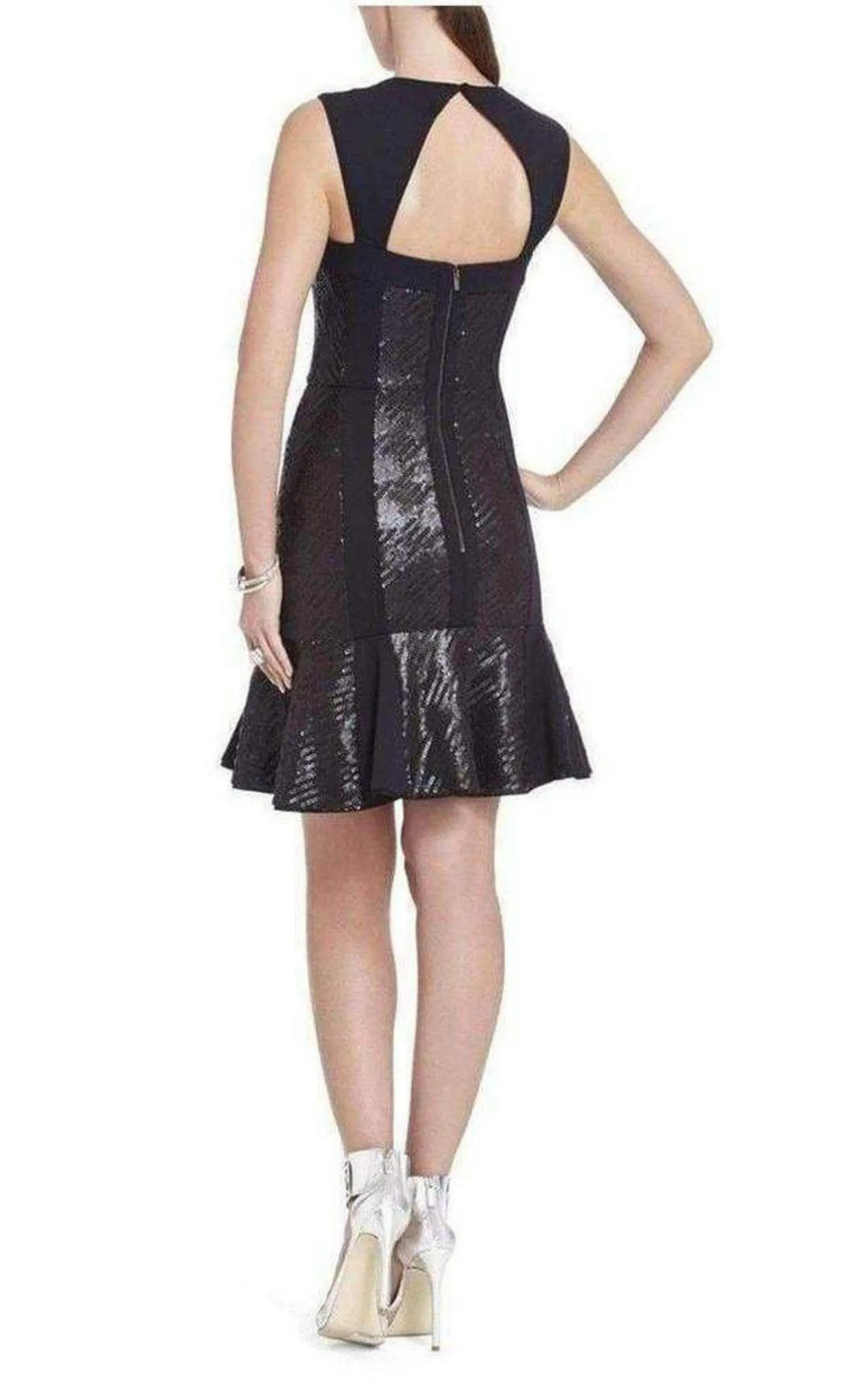 Noelle Fitted Sequin Flounce Dress