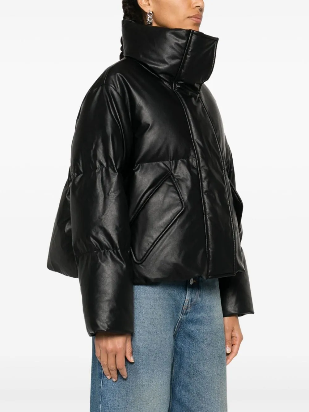 NYLON HIGH-NECK DOWN JACKET