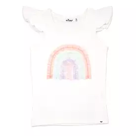 oh baby! Cotton Flutter Tank - Tulle Pastel Rainbow - Cream