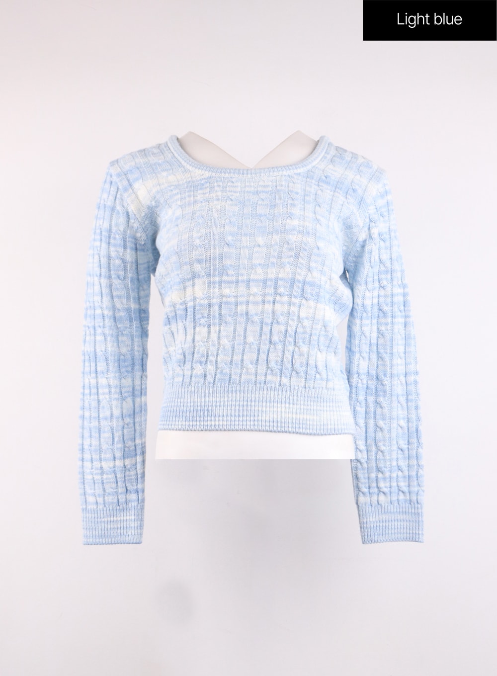 Ombre Cable Knit Round Neck Sweater OJ425