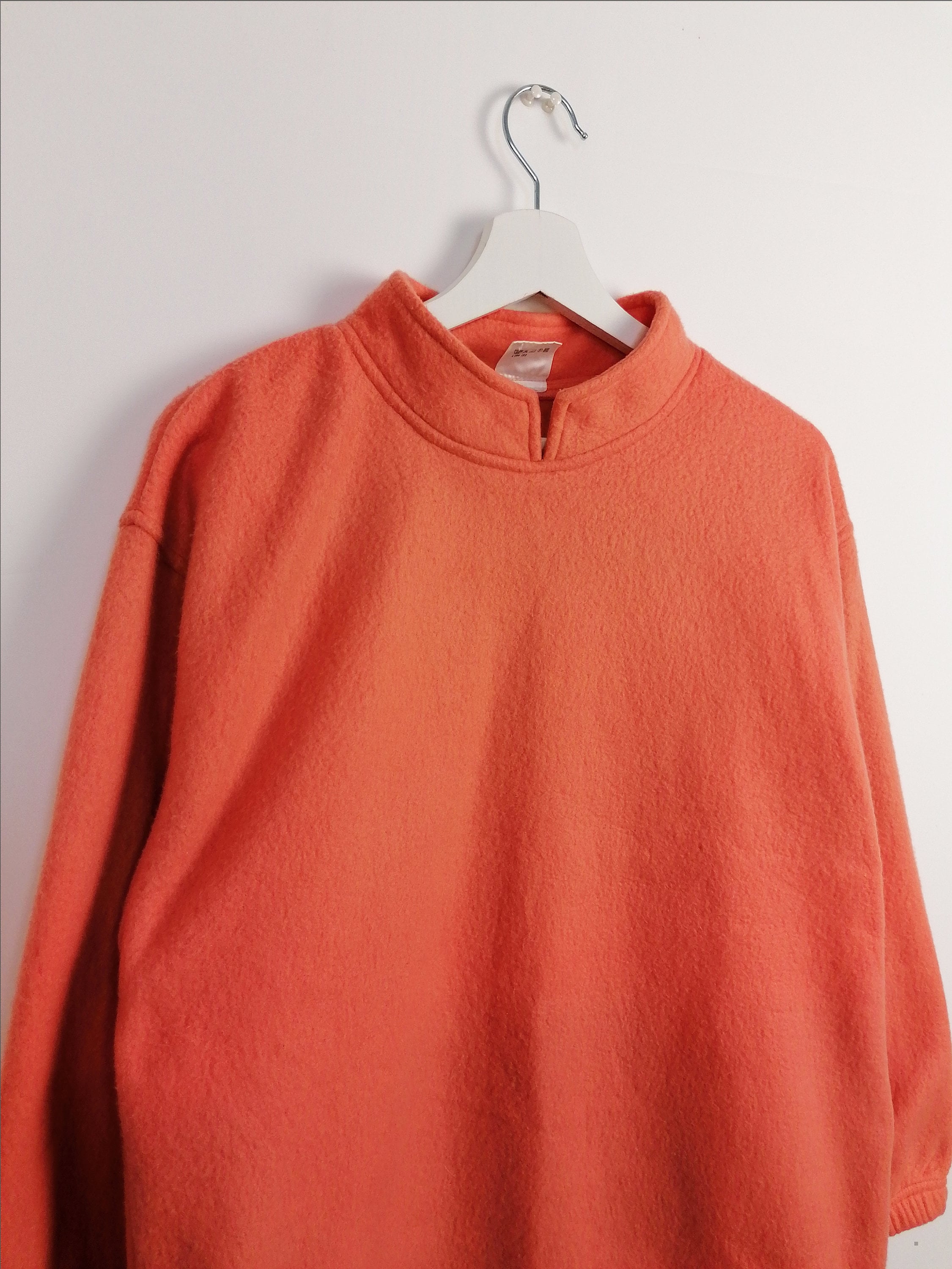 Orange Fleece Thermal Sweater High Neck - size S-M