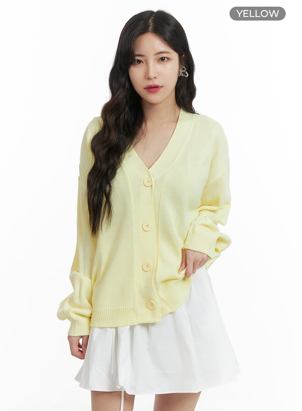 Oversized V-Neck Cardigan OM422