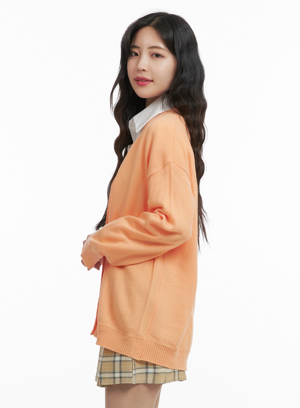 Oversized V-Neck Cardigan OM422