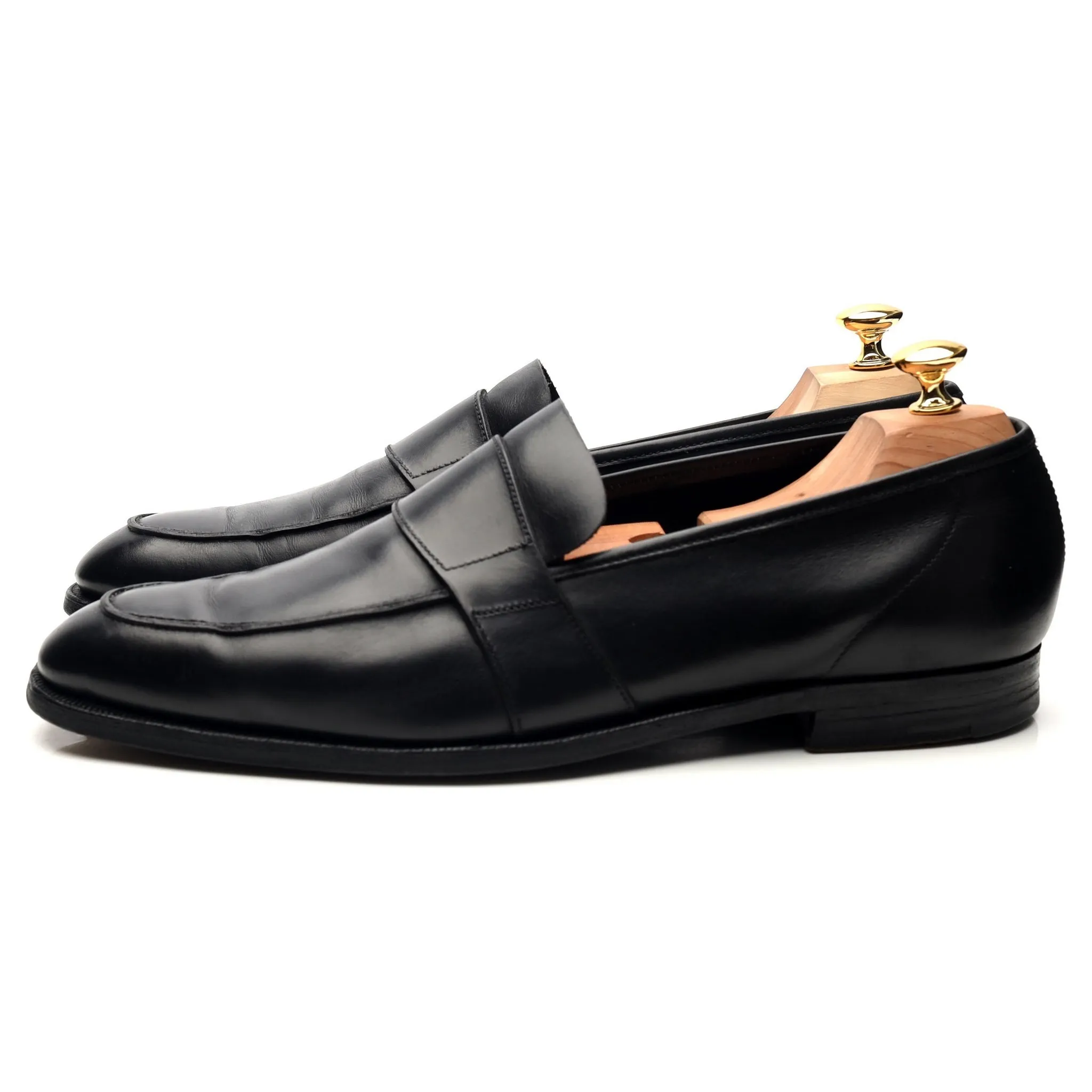 'Owen' Black Leather Loafers UK 10.5 E