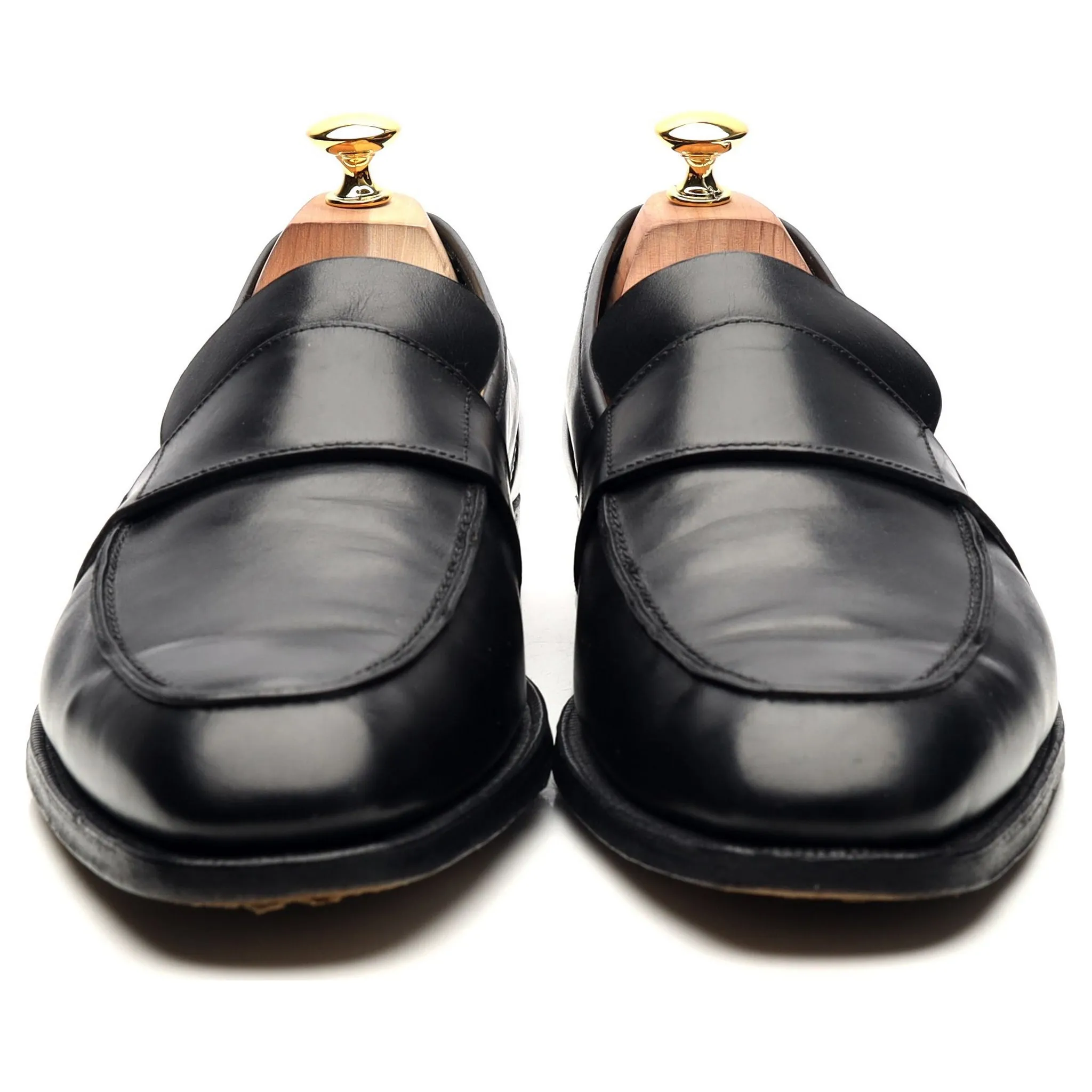 'Owen' Black Leather Loafers UK 10.5 E